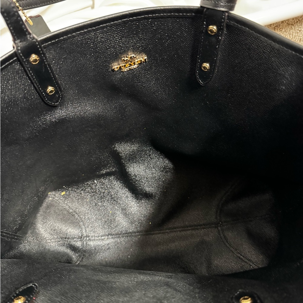 Coach Black Tote with Red Floral Design - Picture 3 of 3